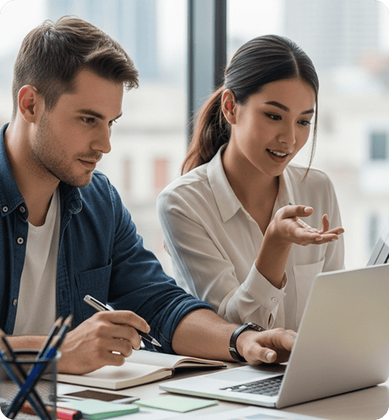Profissionais trabalhando em equipe