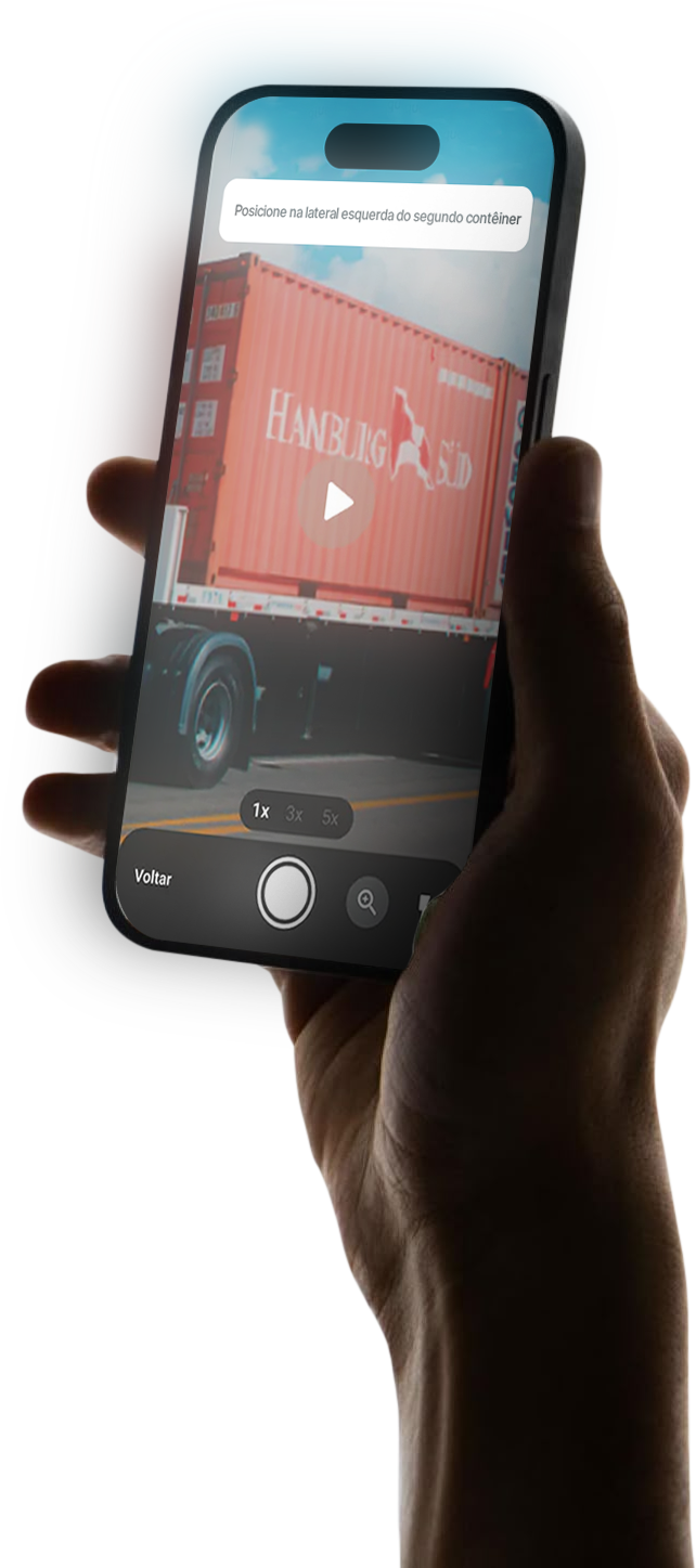 Demonstração do TrackOne em um celular