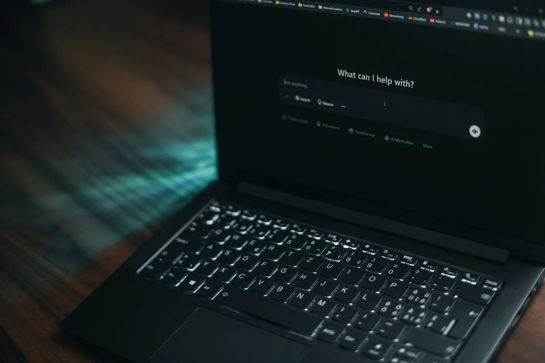 Notebook com assistente de inteligência artificial