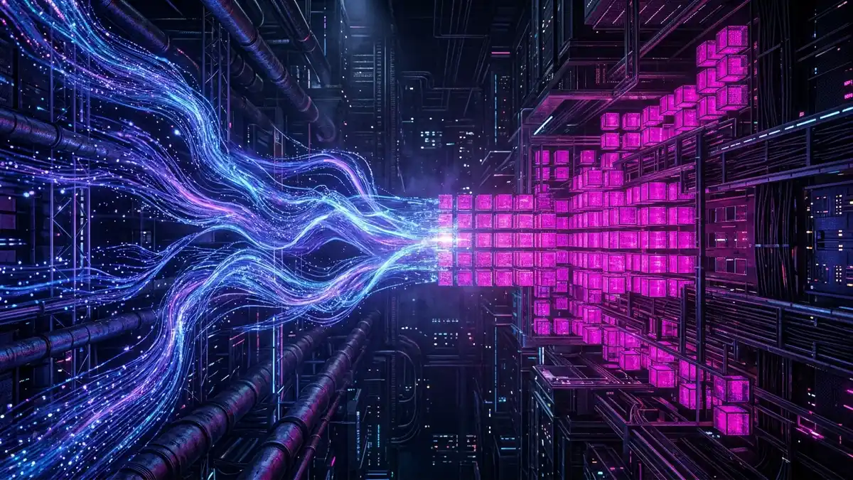 Comparativo data lake vs data warehouse em painel com fluxos de dados brutos e tabelas estruturadas